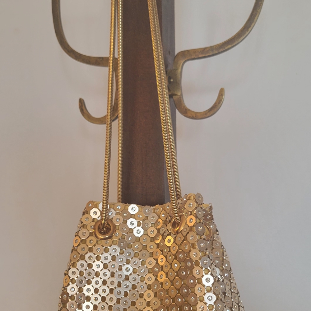 Gold Sequin Bucket Bag